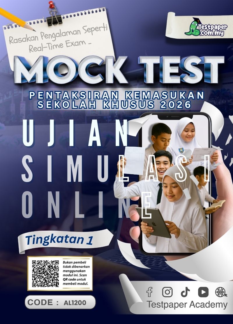 AL1200 - Pentaksiran Dalam Talian : Mock Test PKSK Tingkatan 1 (Ujian 22)
