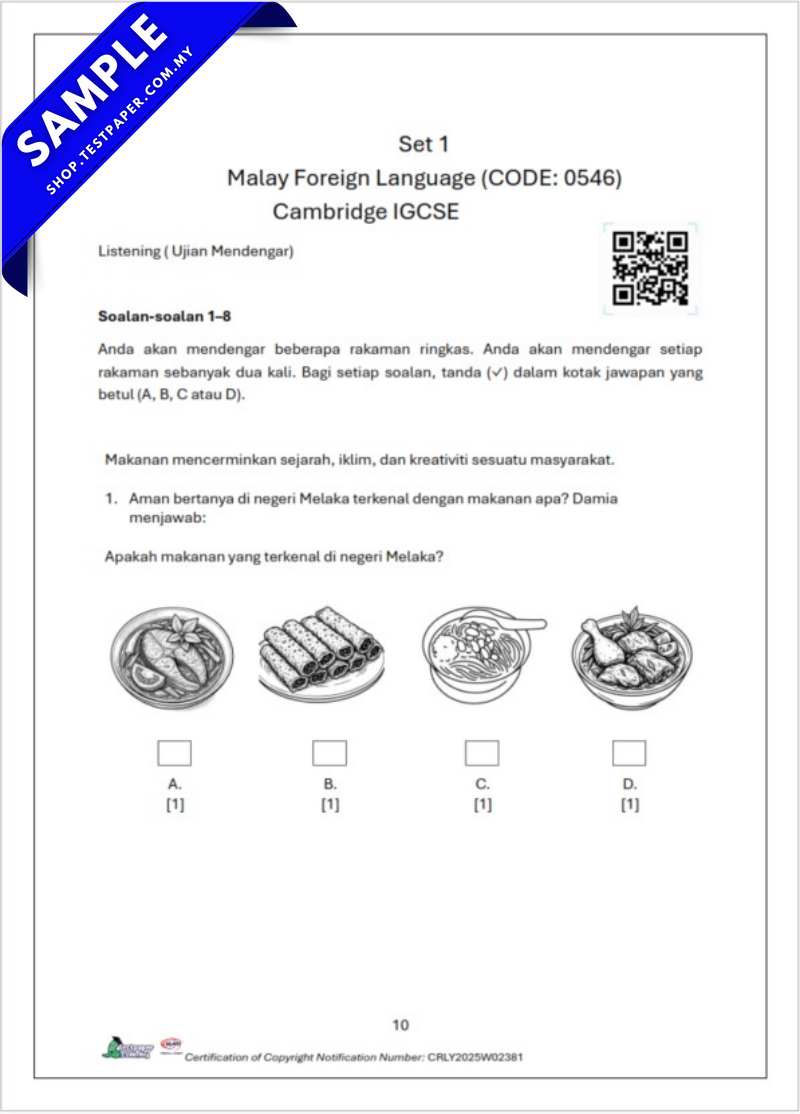 TP1374 - Malay Foreign Language 0546 : IGCSE Assessment