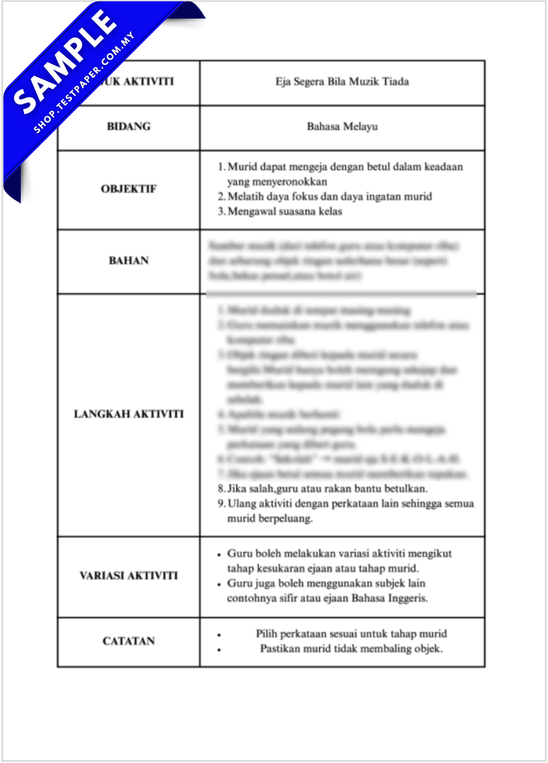 TP1376 - Guru Relif Sekolah Rendah : 30 Aktiviti Cadangan