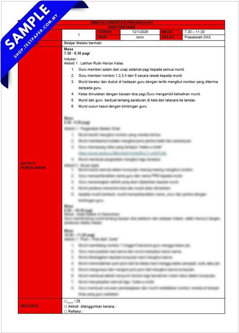 TP1756 - Cadangan Aktiviti PdP Prasekolah 2026 : Minggu 1 (Orientasi ...