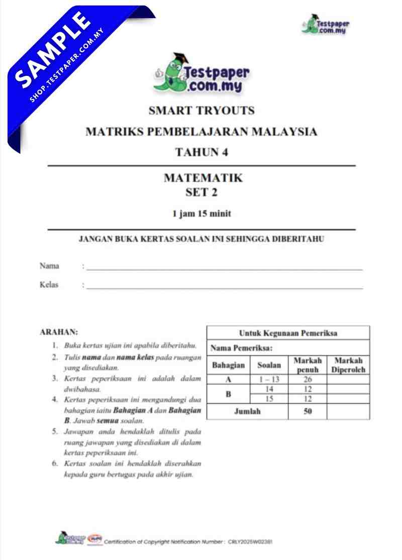 TP2776 - Kombo Tahun 4 : Smart Tryouts ke Arah Matriks Pembelajaran ...